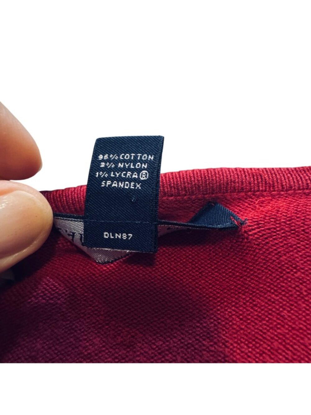Vintage Lands End 1987 Drifter Cardigan Cotton Cranberry Size 10 Shell Buttons - Picture 10 of 16